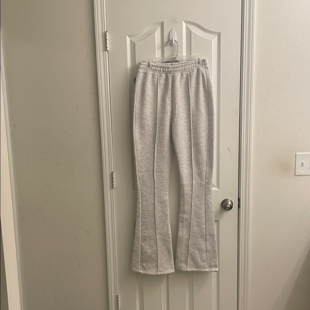 Boohoo Light Gray Boot Cut Sweatpants